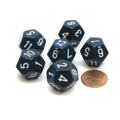 Dice>Speckled 18mm 12 Sided D12 Chessex Dice, 6 Pieces - Stealth - Your Source for Gaming Essentials