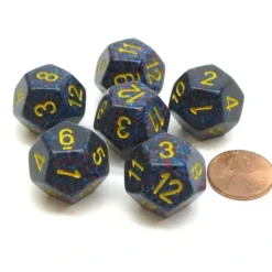 Dice>Speckled 18mm 12 Sided D12 Chessex Dice, 6 Pieces - Twilight - Your Source for Gaming Essentials