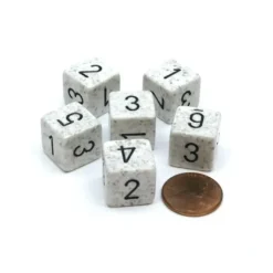 Dice>Speckled 15mm 6 Sided D6 Polyhedral Chessex Dice, 6 Pieces - Arctic Camo - Your Source for Gaming Essentials
