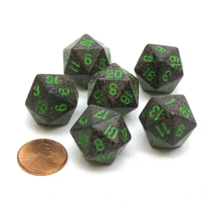 Dice>Speckled 20 Sided D20 Chessex Dice, 6 Pieces - Earth - Your Source for Gaming Essentials