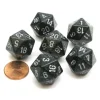 Dice>Speckled 20 Sided D20 Chessex Dice, 6 Pieces - Ninja - Your Source for Gaming Essentials