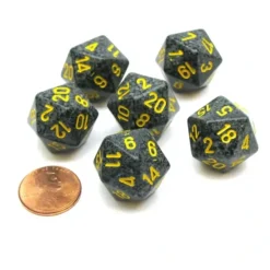 Dice>Speckled 20 Sided D20 Chessex Dice, 6 Pieces - Urban Camo - Your Source for Gaming Essentials