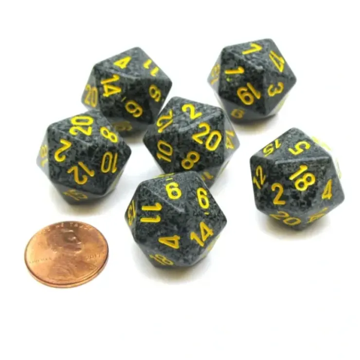 Dice>Speckled 20 Sided D20 Chessex Dice, 6 Pieces - Urban Camo - Your Source for Gaming Essentials
