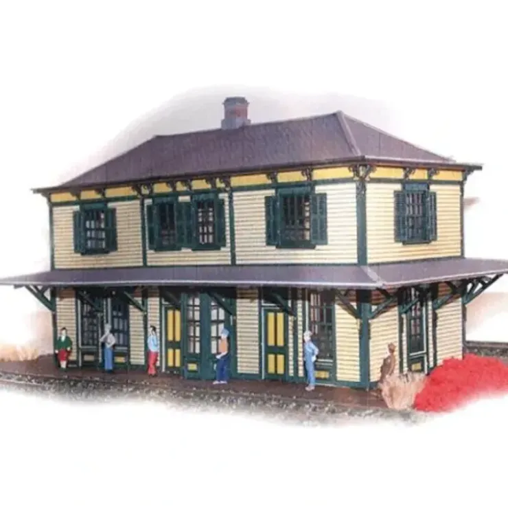 The N Scale Architect 40008 HO Central of New Jersey Two-Story Station Kit - Your Source for Gaming Essentials* Trains