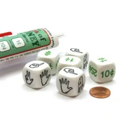 Dice>The Sign Of Money Dice Game - Combines Sign Language and United States Currency - Your Source for Gaming Essentials