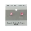 Dice>Tiny 5mm Post Stud Dice Earrings - Transparent Pink with White Pips - Your Source for Gaming Essentials
