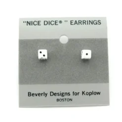 Dice>Tiny 5mm Post Stud Dice Earrings - Opaque White with Black Pips - Your Source for Gaming Essentials