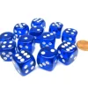 Dice>Translucent 16mm D6 Chessex Dice Block (12 Die) - Blue with White Pips - Your Source for Gaming Essentials