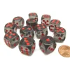 Dice>Translucent 16mm D6 Chessex Dice Block (12 Die) - Smoke with Red Pips - Your Source for Gaming Essentials