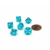 Dice>Translucent 10mm Mini 10 Sided D10 Dice, 6 Pieces - Teal with White Numbers - Your Source for Gaming Essentials