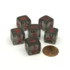 Dice>Translucent 15mm 6-Sided D6 Chessex Dice, 6 Pieces - Smoke with Red Numbers - Your Source for Gaming Essentials