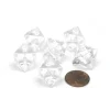 Dice>Translucent 15mm 8 Sided D8 Chessex Dice, 6 Pieces - Clear with White Numbers - Your Source for Gaming Essentials