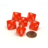 Dice>Translucent 15mm 8 Sided D8 Chessex Dice, 6 Pieces - Orange with White Numbers - Your Source for Gaming Essentials