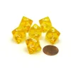 Dice>Translucent 15mm 8 Sided D8 Chessex Dice, 6 Pieces - Yellow with White Numbers - Your Source for Gaming Essentials