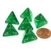 Dice>Translucent 18mm 4 Sided D4 Chessex Dice, 6 Pieces - Green with White - Your Source for Gaming Essentials