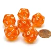 Dice>Translucent 18mm 20-Sided D10 Dice Numbered 0-9 Twice, 6 Pieces- Orange - Your Source for Gaming Essentials