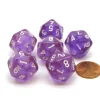 Dice>Translucent 18mm 20-Sided D10 Dice Numbered 0-9 Twice, 6 Pieces- Purple - Your Source for Gaming Essentials