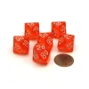 Dice>Translucent 16mm Tens D10 (00-90) Chessex Dice 6 Pcs - Orange with White Numbers - Your Source for Gaming Essentials