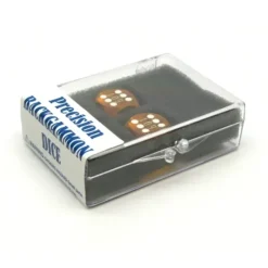 Dice>Transparent Precision Backgammon 5/8" Dice, 2 Pieces in Case - Yellow with White - Your Source for Gaming Essentials