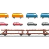 Trix 15442 N Type Laekks 553 Articulated Auto Carrier with 8 Vehicles #2 - Your Source for Gaming Essentials* Trains