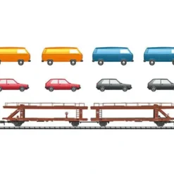 Trix 15442 N Type Laekks 553 Articulated Auto Carrier with 8 Vehicles #2 - Your Source for Gaming Essentials* Trains