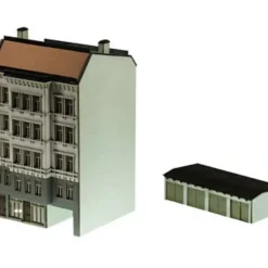 Trix 66147 N Wilhelminian Period Stucco Townhouse with Garages Minitrix - Your Source for Gaming Essentials* Trains