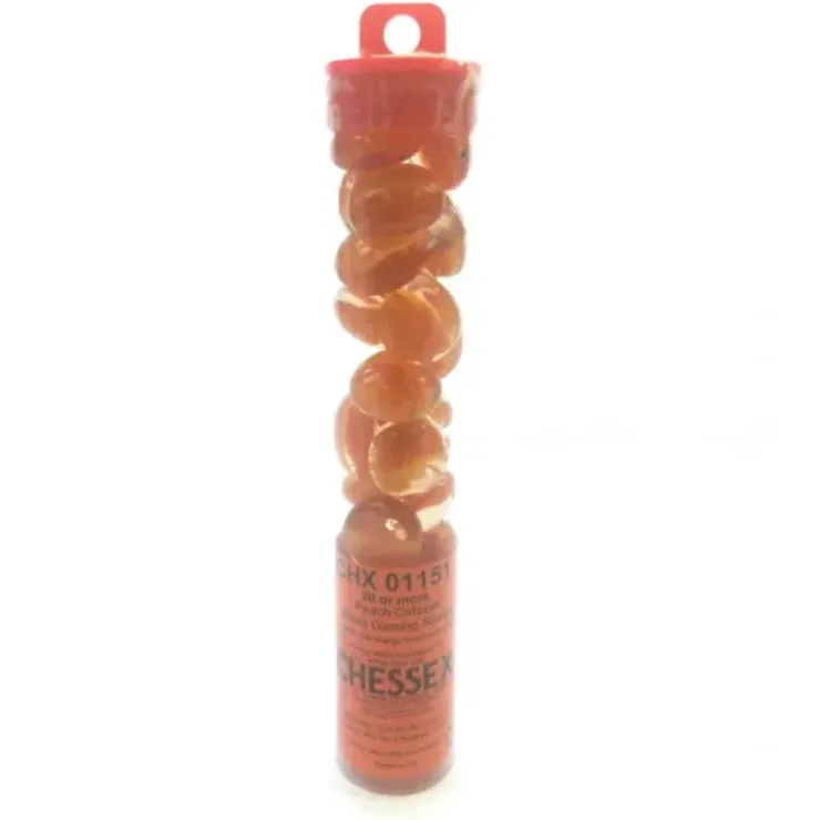 Board Games>Tube of 20-25 Glass Gaming Stones Board Game Pieces - Peach Catseye - Your Source for Gaming Essentials