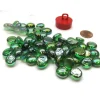 Board Games>Tube of 40 Glass Gaming Stones (12-15mm) - Crystal Green Iridized - Your Source for Gaming Essentials
