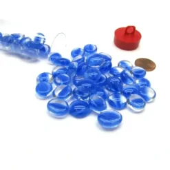 Board Games>Tube of 40 Glass Gaming Stones (12-15mm) - Dark Blue Catseye - Your Source for Gaming Essentials
