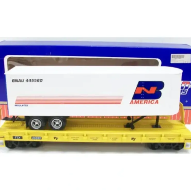USA Trains 17018 G Burlington Northern Piggyback Flatcar with Trailer - Your Source for Gaming Essentials* Trains