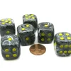 Dice>Vortex 20mm Big D6 Chessex Dice, 6 Pieces - Black with Yellow Pips - Your Source for Gaming Essentials