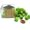 Dice>Vortex 12mm D6 Chessex Dice Block (36 Dice) - Dandelion with White Pips - Your Source for Gaming Essentials