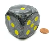 Dice>Vortex 50mm Huge Large D6 Chessex Dice, 1 Piece - Black with Yellow Pips - Your Source for Gaming Essentials
