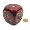 Dice>Vortex 50mm Huge Large D6 Chessex Dice, 1 Piece - Burgundy with Gold Pips - Your Source for Gaming Essentials