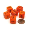 Dice>Vortex 15mm 6 Sided D6 Chessex Dice, 6 Pieces - Orange with Black Numbers - Your Source for Gaming Essentials