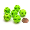 Dice>Vortex 18mm 12 Sided D12 Chessex Dice, 6 Pieces - Bright Green with Black - Your Source for Gaming Essentials