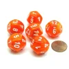 Dice>Vortex 18mm 12 Sided D12 Chessex Dice, 6 Pieces - Solar with White - Your Source for Gaming Essentials