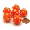 Dice>Vortex 20mm 20 Sided D20 Chessex Dice, 6 Pieces - Solar with White Numbers - Your Source for Gaming Essentials