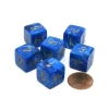 Dice>Vortex 15mm 6 Sided D6 Polyhedral Dice, 6 Pieces - Blue with Gold Numbers - Your Source for Gaming Essentials
