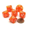 Dice>Vortex 16mm Tens D10 (00-90) Chessex Dice, 6 Pieces - Solar with White Numbers - Your Source for Gaming Essentials