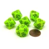 Dice>Vortex 16mm Tens D10 (00-90) Chessex Dice, 6 Pieces - Bright Green with Black - Your Source for Gaming Essentials