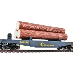 Walthers 931-1772 HO Chessie Log Dump Car with 3 Logs #9300 - Ready to Run - Your Source for Gaming Essentials* Trains