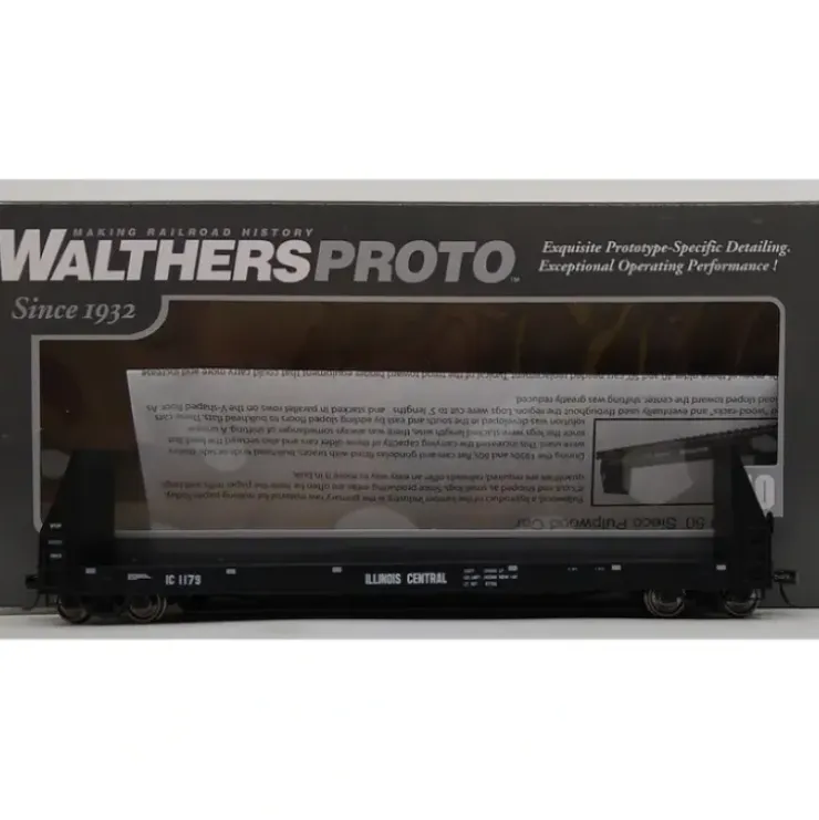 Walthers 920-104512 HO Illinois Central 50' Sieco Pulpwood Flatcar RTR #1179 - Your Source for Gaming Essentials* Trains