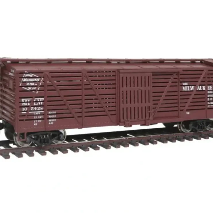 Walthers 910-4512 HO MILW 40' Stock Car w/Dreadnaught Ends Ready to Run #105428 - Your Source for Gaming Essentials* Trains