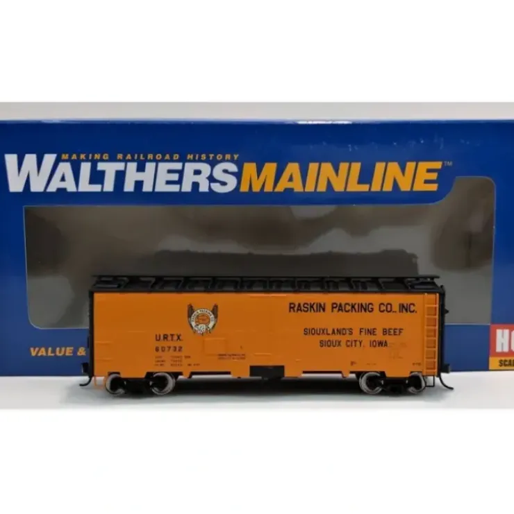 Walthers 910-3509 HO Raskin URTX 40' Steel Meat Reefer Ready To Run #60732 - Your Source for Gaming Essentials* Trains