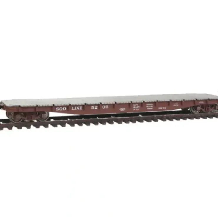 Walthers 920-104113 HO Soo Line 53' AAR Flatcar - Ready to Run #5205 - Your Source for Gaming Essentials* Trains