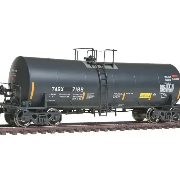 Walthers 920-100019 HO TransRail Inc. TASX 40' 14000G Sulfur Tank Car #7186 - Your Source for Gaming Essentials* Trains