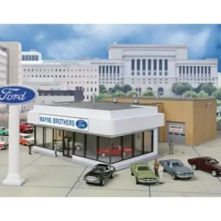 Walthers 933-3483 HO Wayne Bros. Ford Dealership Building Kit - Your Source for Gaming Essentials* Trains
