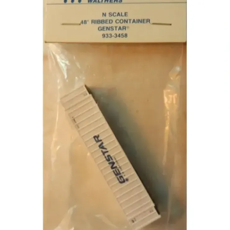 Walthers 933-3458 N Assembled White/Blue Genstar 48' Ribbed Container - Your Source for Gaming Essentials* Trains