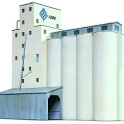 Walthers 933-3225 N Scale ADM Concrete Grain Elevator W/Full-Color Decals Kit - Your Source for Gaming Essentials* Trains